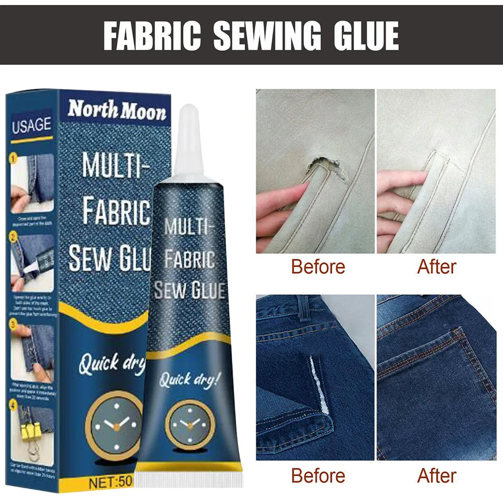  Multi-Fabric Sew Glue, Cloth Repair Sew Glue,Fabric