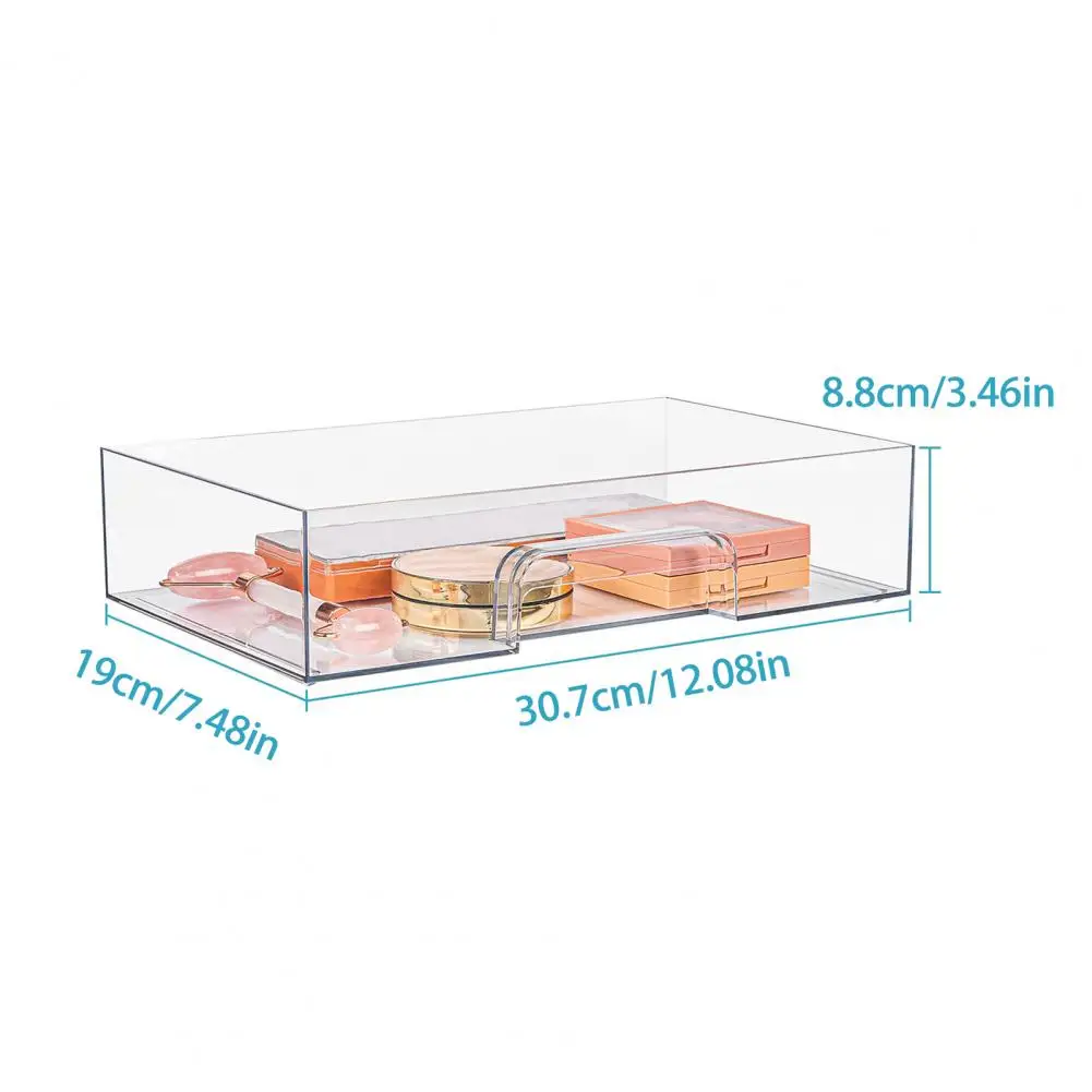 Clear Pull-Out Drawers Storage Box Large Capacity Storage Organizer Transparent Stackable Storage Bin with Handle for Home 6