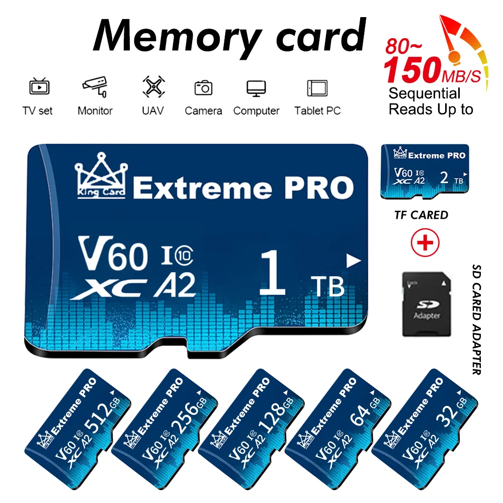 Extreme PRO 2TB TF/SD Memory Card Class 10 High Speed SD 512GB 256GB