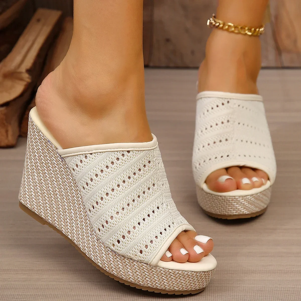 Fashion Women Wedge Sandals 2025 New Platform Peep Toe High Heels Sandals Women Large Size Casual Party Wedge Shoe for Women