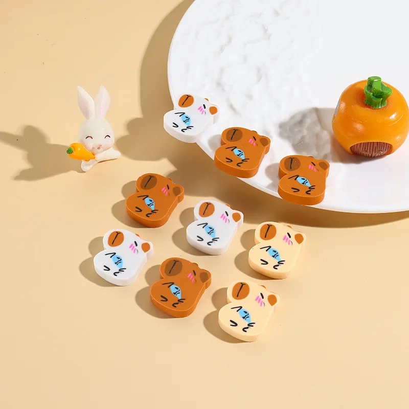 10Pcs/Lot Cute Capybara Pencil Erasers Children's Cartoon Eraser Gift Prize Elementary School Stationery Kawaii Erasers for Kids