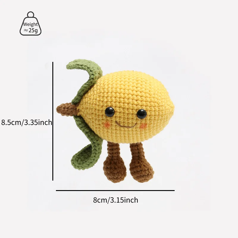 

Handmade Hooked Lemon Pendant Knitted Key Chain Pendant Woven Cartoon Doll Bag Pendant Business Couple Mother Gift