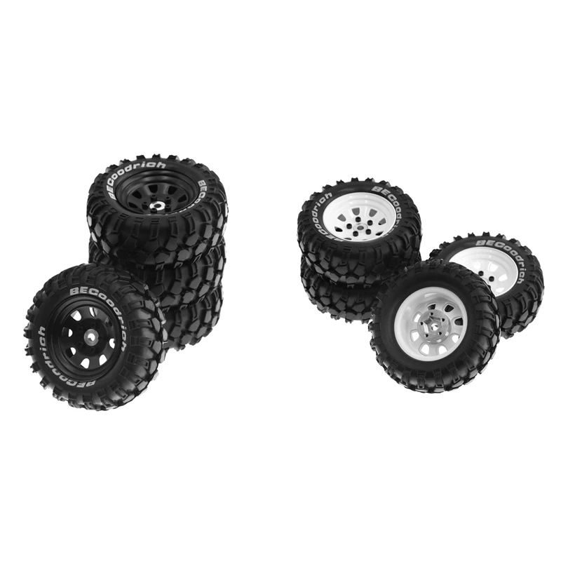 

4Pcs 93Mm Metal 1.9Inch Rubber Tire Set Beadlock Rubber Tire Set RC Upgrade Parts For 1/10 RC Crawler Car Traxxas,12Mm Adapter