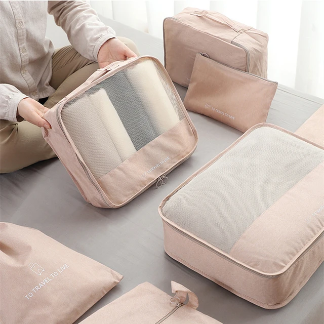 2pcs Travel Compression Packing Cubes Bag Portable Suitcase Clothes  Organizers Waterproof Luggage Storage Cases Drawer Bags - AliExpress