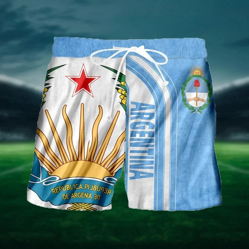 Messi 3d Printed Shorts Men's Loose Five-Quarter Pants Children's Unisex Size European Cup Summer