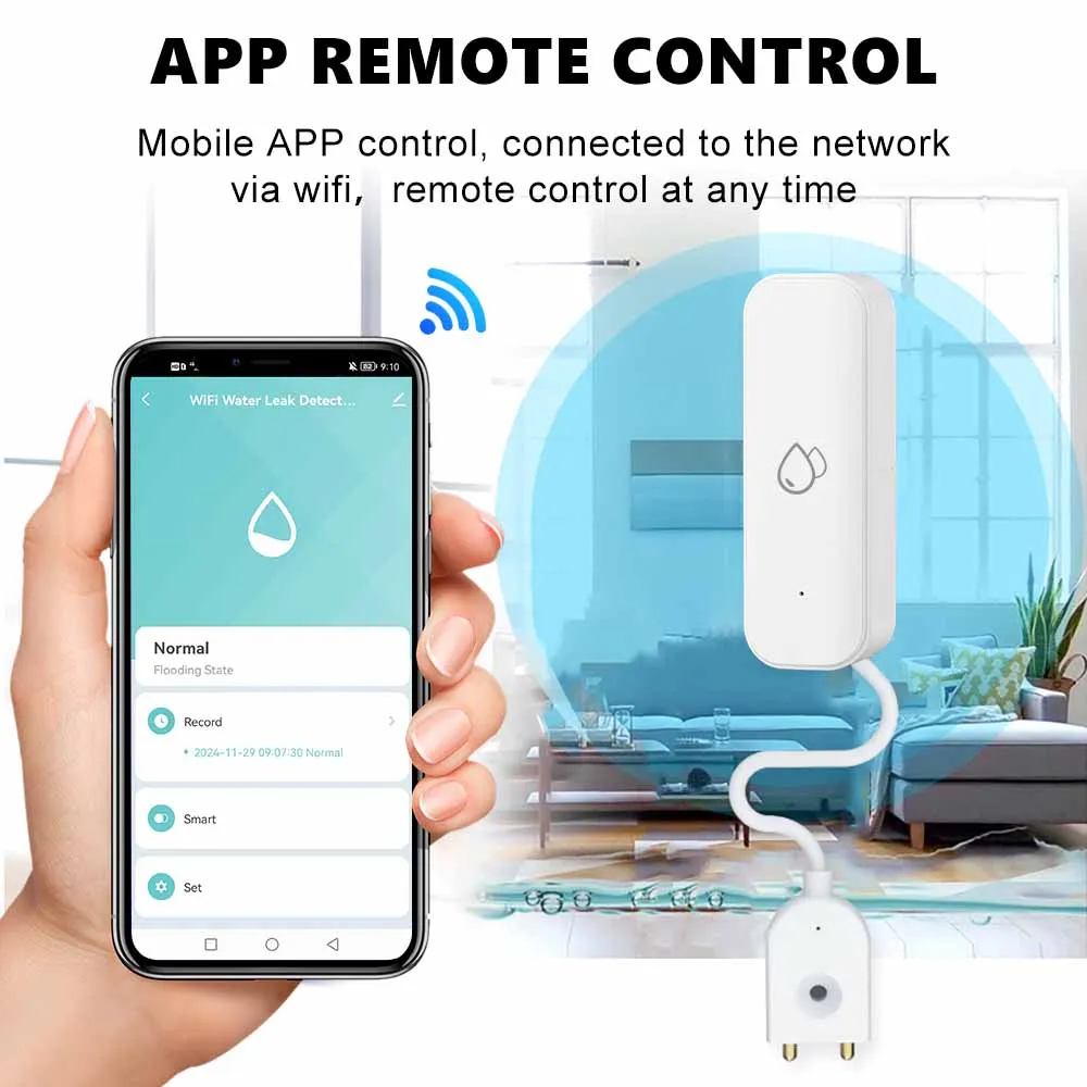 WiFi Water Level Sensor Tuya Leakage Alarm Flood Leak Detector Smart Home Life APP Water Alert Overflow Alarm Security System 2