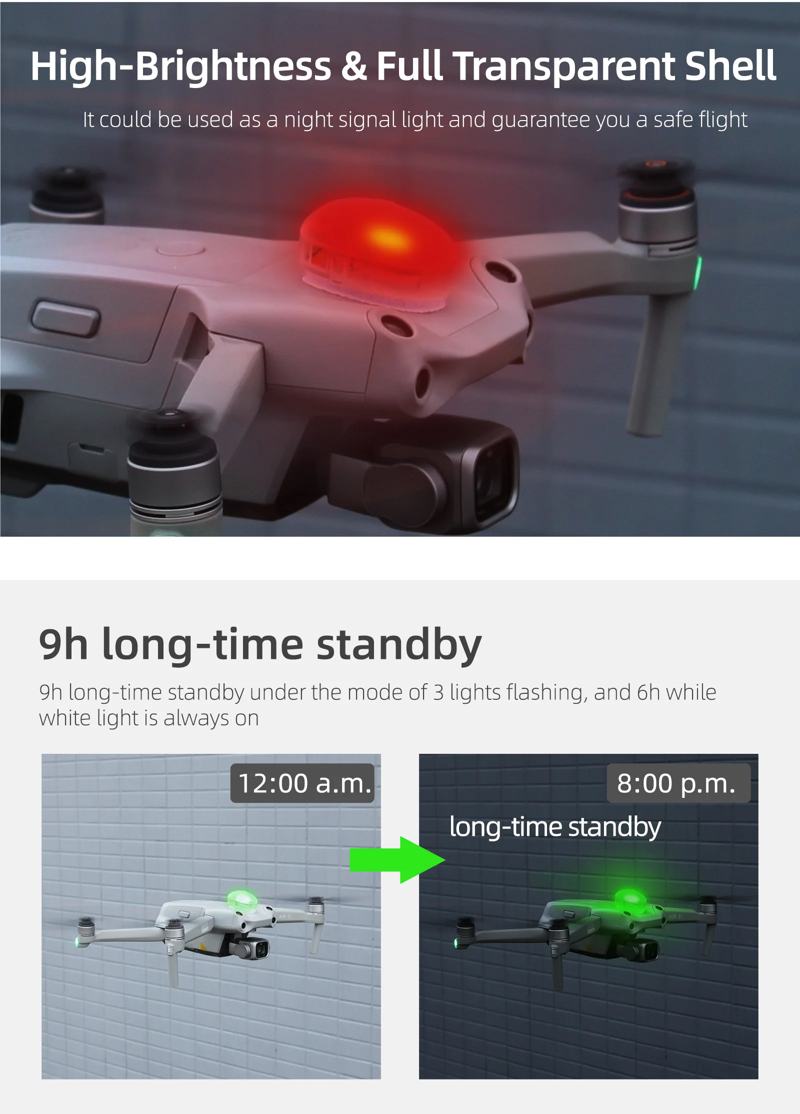 Flash Strobe Lamp Night Super Bright Flight Light for DJI Mavic Air 2S /AIR 3 /Mini 3 Pro Drone  LED Lamp Accessories