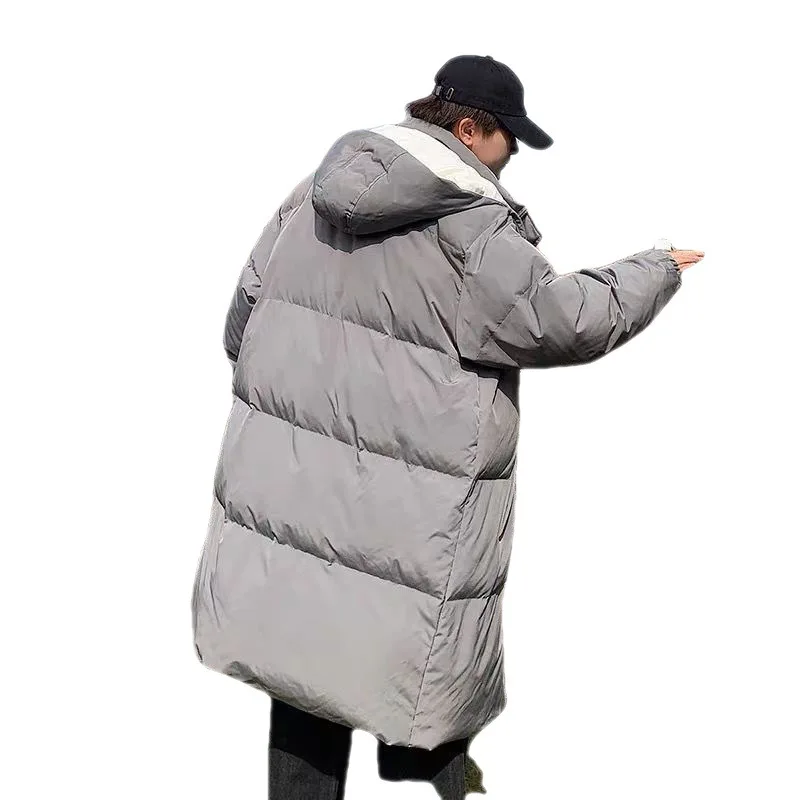 Mid Length Hooded Korean Cotton Jacket Men's Winter Thick Hong Kong Style Ins Trendy Brand Loose Warm Jacket Down Jacket Trend