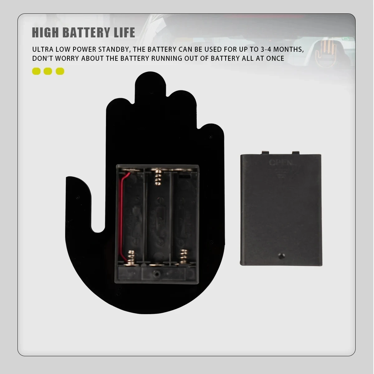 리모컨 있는 자동차 손가락 조명, 재미있는 자동차 인테리어 조명, 손가락 업 LED, 가운데 손가락 손 램프, 자동차 액세서리, 1 세트