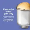 Beach Bread Maker Machine, Digital, Programmable, 12 Settings + Gluten Free, Dishwasher Safe Pan + Kneading Paddle, 2 l 4
