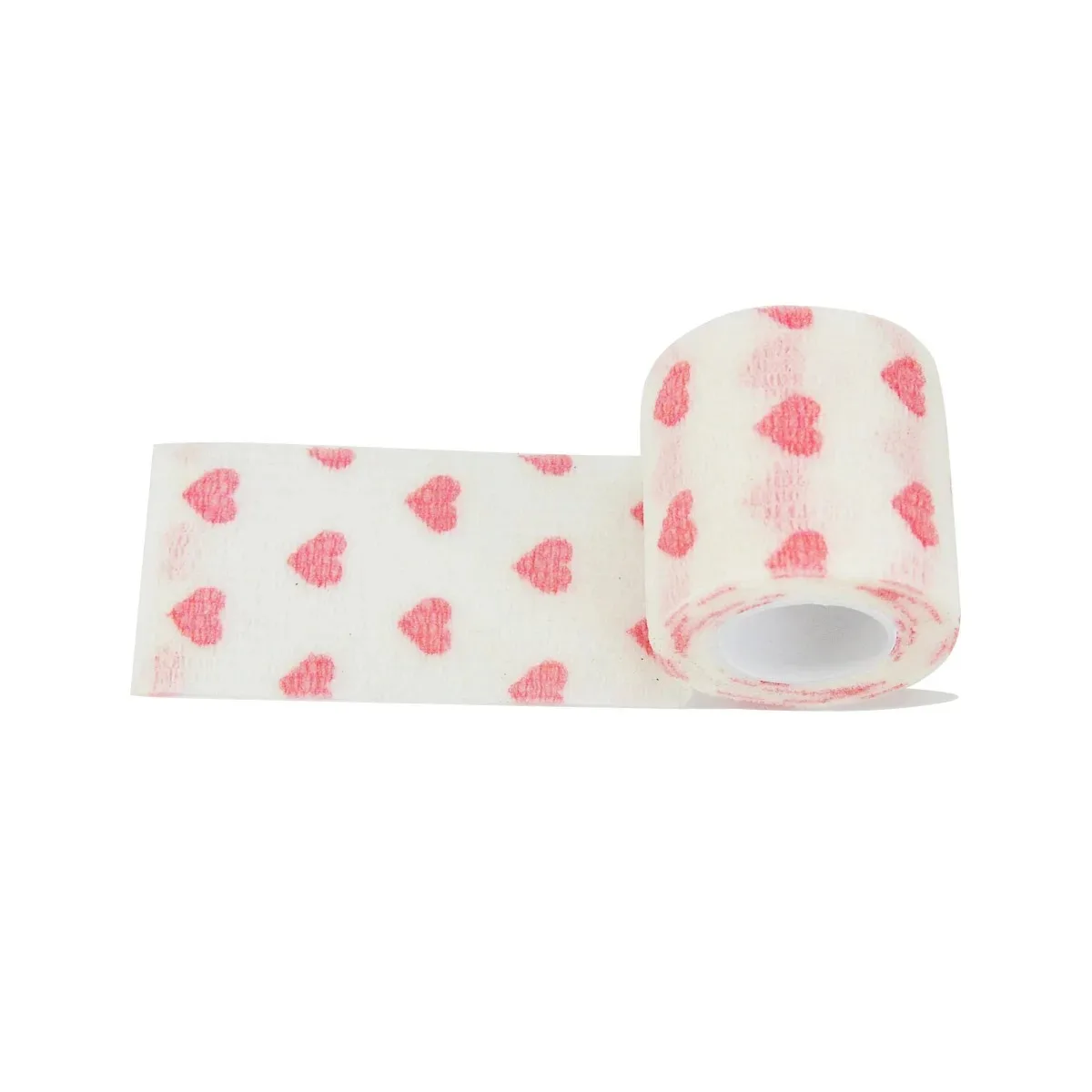 White love heart Printed Self Adhesive Elastic Bandage 4.8m Sports Wrap Tape for Finger Joint Knee
