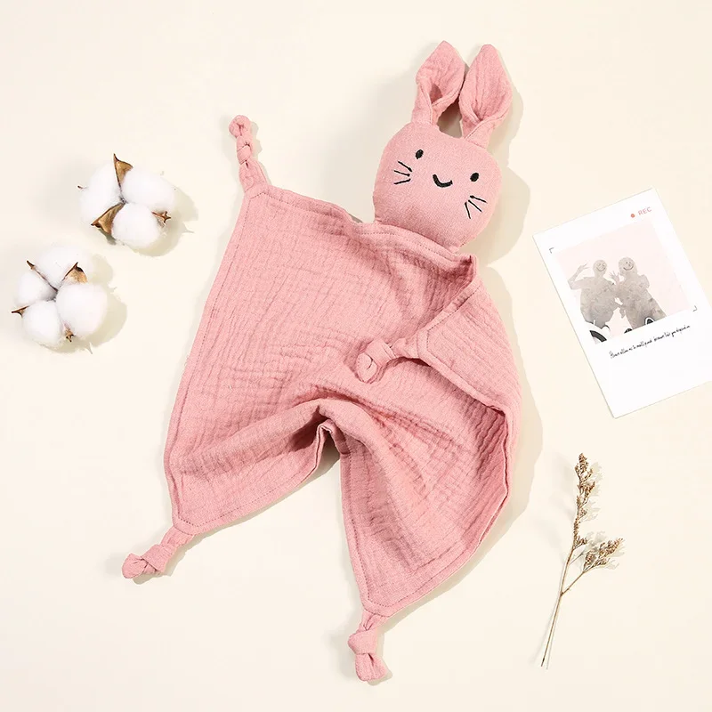Baby Cotton Muslin Comforter Blanket Soft Newborn Sleeping Dolls Cute Cat Kids Sleep Toy Soothe Appease Towel Bibs Saliva Towel 5