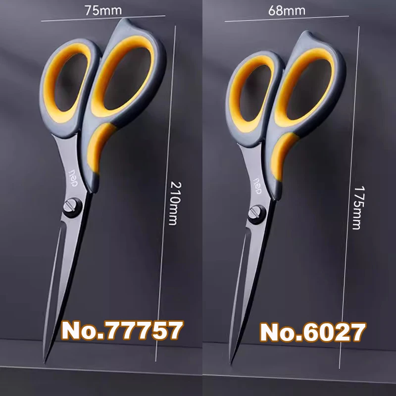 Scissors Paper Cutter Stationery Tool 175mm Deli paper cutter stationery scissors soft handle scissors portable scissors cutter black blade scissors art knife
