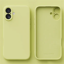 Premium Liquid Silicone Shockproof Phone Case - Soft TPU Cover & Accessories - iPhone 16 (Pear yellow)