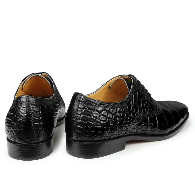 2023 High Quality Oxford Style Dress Men Shoes Brogue Wedding Office Footwear Genuine Leather Lace-up Natural Handmade Size 44