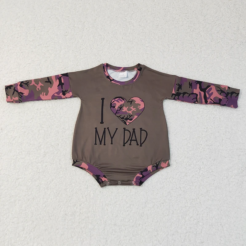 

Камуфляжный комбинезон для новорожденных с длинным рукавом «I Love Dad»