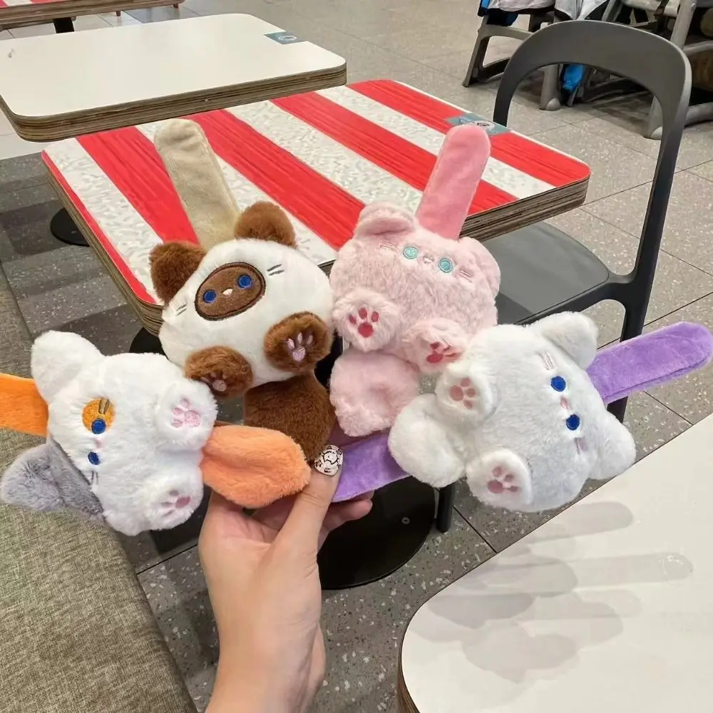 Siamese Cat Cat Slap Bracelet Series Simulation Pink Cat Plush Doll Slap Bracelet Soft Cute Doll Capybara Plush Wrist Band