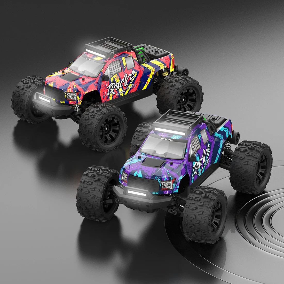 JIUSI PT14R V2 1/14 RC Car 4WD 80km/h Brushless 2.4G Remote Control Racing Car 3S 35C 2200mAh High Speed Off-road RC Truck 6