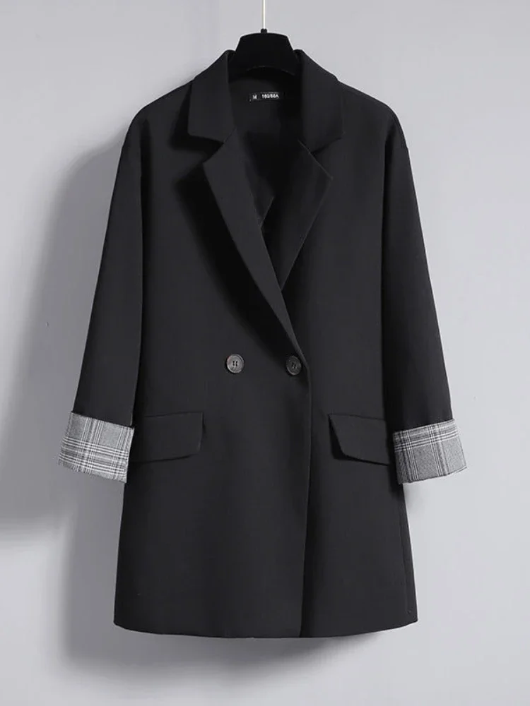 Blazer Dress Women Double-breasted Coat V-neck Printing Skirt Suit Dress Business Elegance Office Blazer Sets Clothes for Women