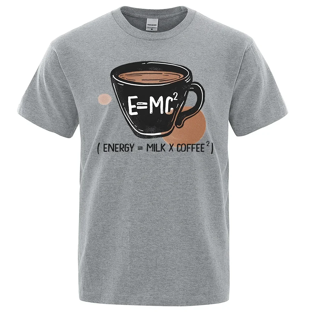 

Energy=Milk*Coffee² Personality Funny T Shirts Men Fashion Summer High Quality Clothes Cotton T Shirts O-Neck Oversized Tops