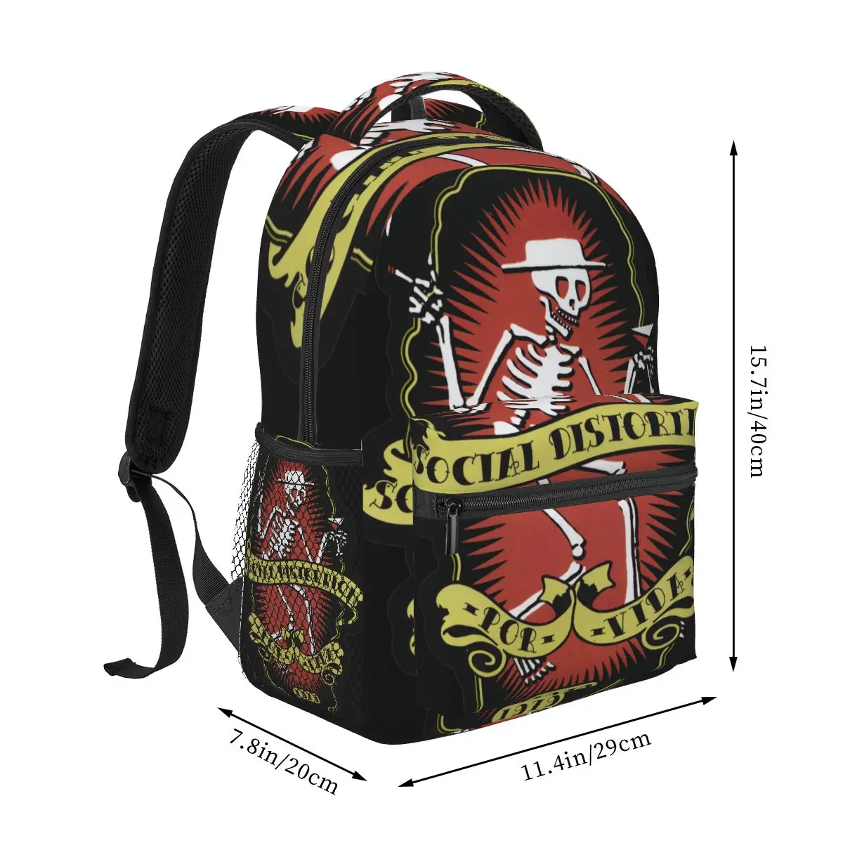 Social Distortion Winged Wheel Casual Backpack Unisex Students Leisure Travel Computer Backpack