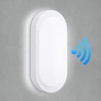 Feriales LED Wandleuchte mit Radar & Dämmerungssensor – 12W IP65 Außenleuchte Wasserdicht 1080LM – Ovales Deckenlicht für Flur Garage Balkon 1