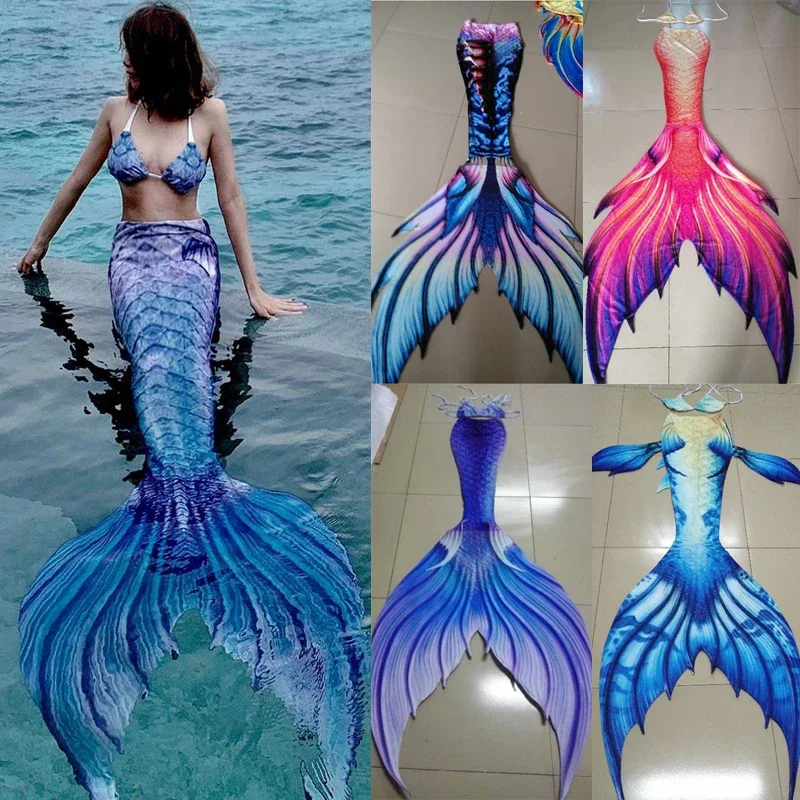 

Swimming Swimsuit Tail and Fins Mermaid Tails With Monofin Adult Kids Swimmable Cosplay Costumes Customized New Mermaid Tail