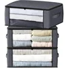 Storage 3-Pack Clothes Organizer Storage Bags Foldable Storage Box with Large Clear Window Sturdy Handles 1