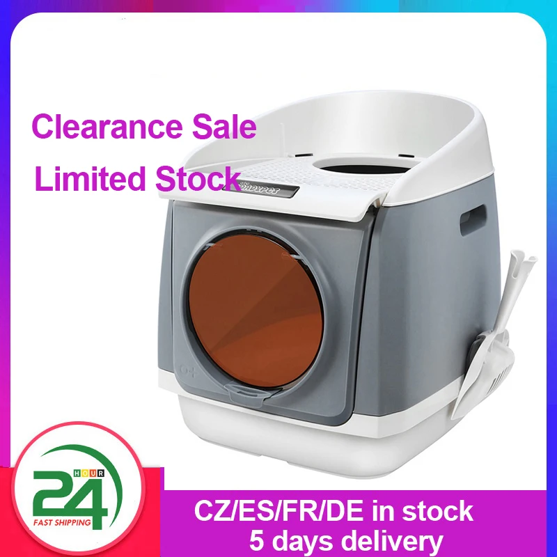 Dadypet Cat Litter Box Lid Cats Toilet Splash proof Fully Enclosed Pet