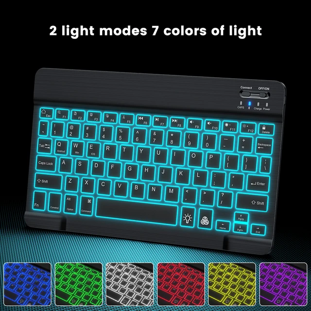 Rii K09 Teclado Inalámbrico Bluetooth, Teclado con RGB Colores