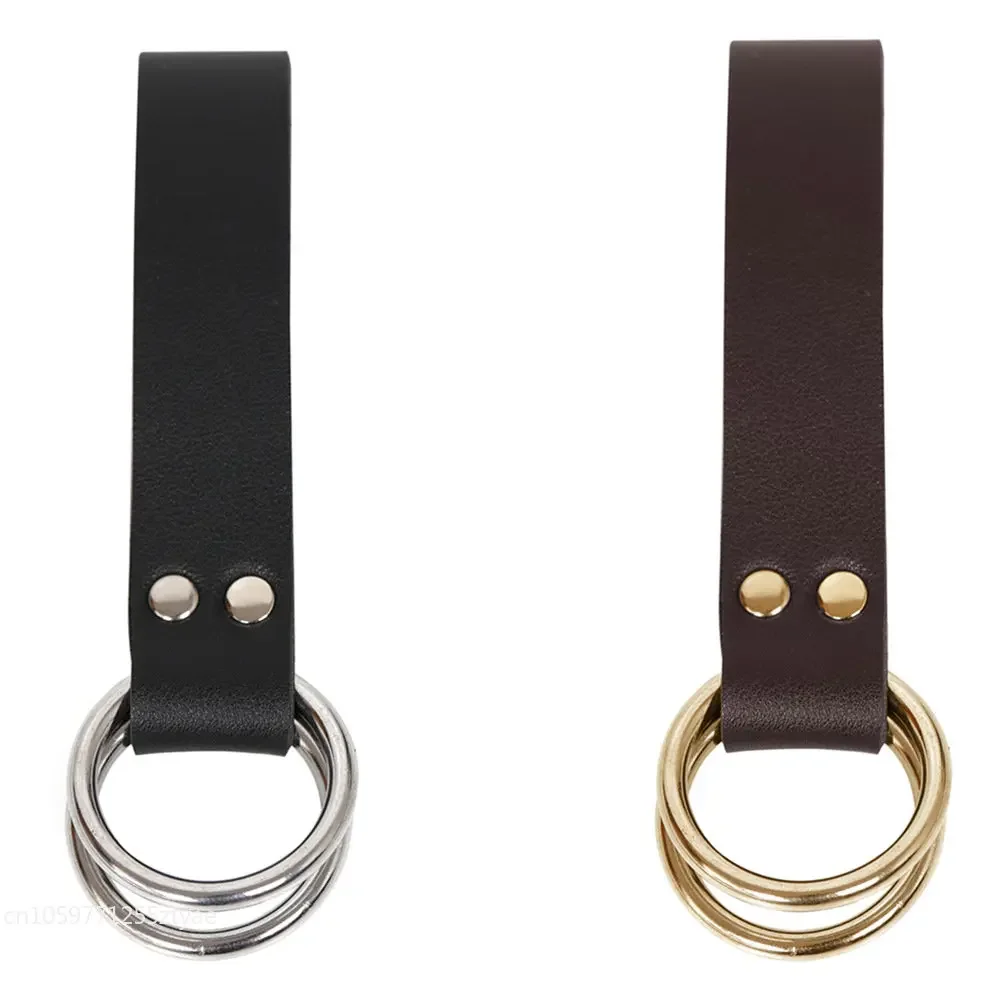 Medieval Belt Skirt Hikes Double Ring Leather Loop Renaissance Adult Accessory Vikings Mug Hook Strap Women