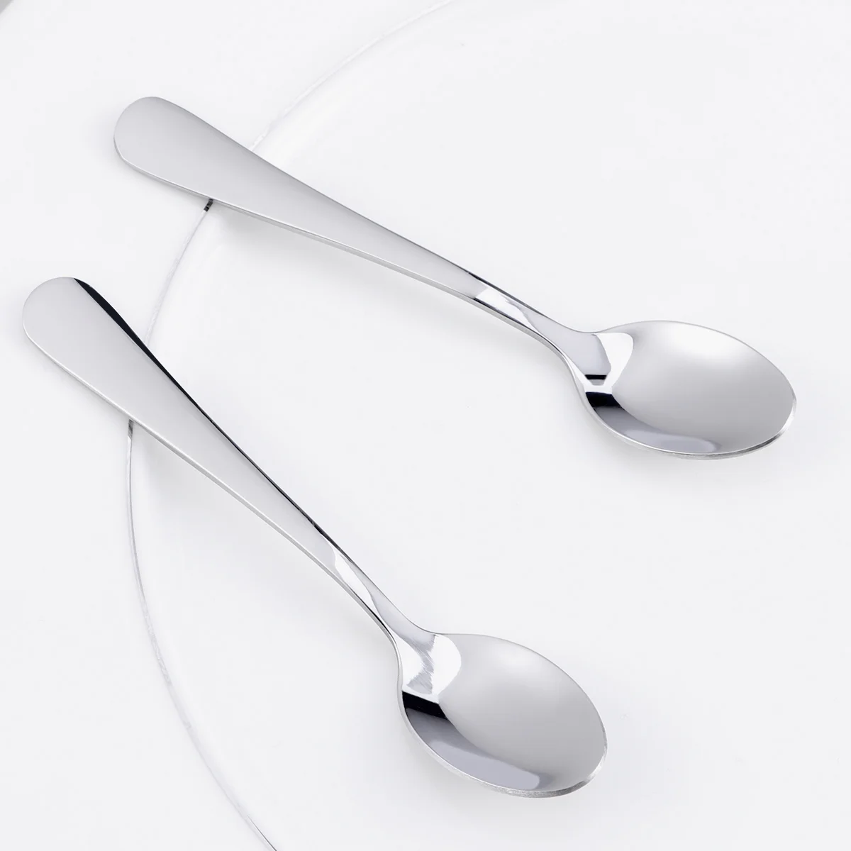 12 Pcs Coffee Stirring Spoon Mini Ice Cream Spoon Dessert Serving Kitchen Cutlery Set Stainless Steel Teaspoons