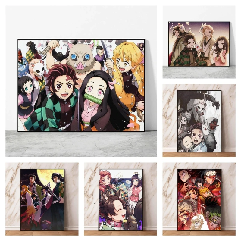 

Canvas Hd Prints Demon Slaying Corps Gifts Comics Pictures Wall Art Room Home Classic Kid Action Figures Poster Toys
