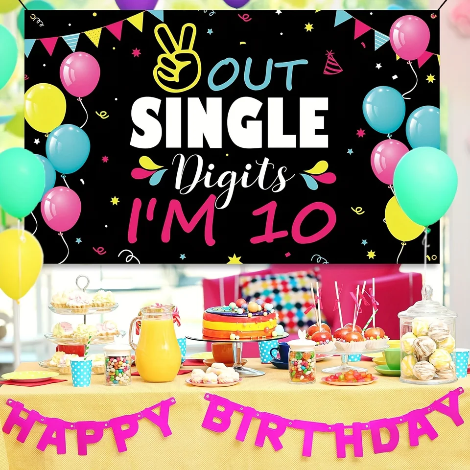 Decorazioni per il decimo compleanno Banner per fondale di