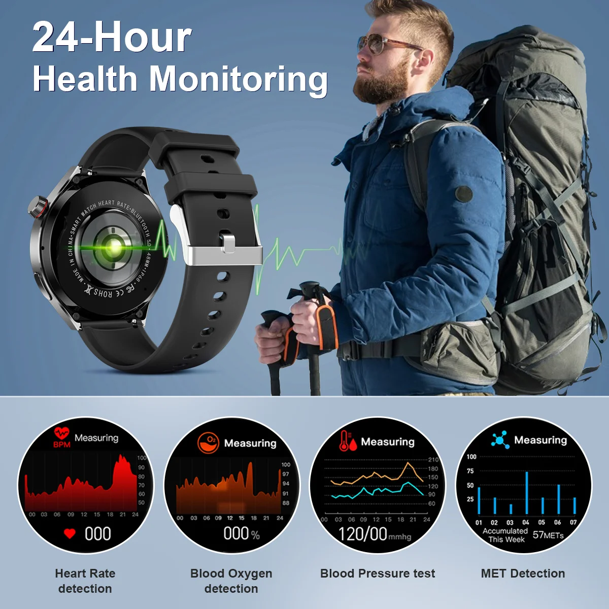 LIGE м GPS NFC Ʈ ð  360*360 AMOLED ȭ ɹڼ  ȭ IP68   Smartwatch For HUAWEI