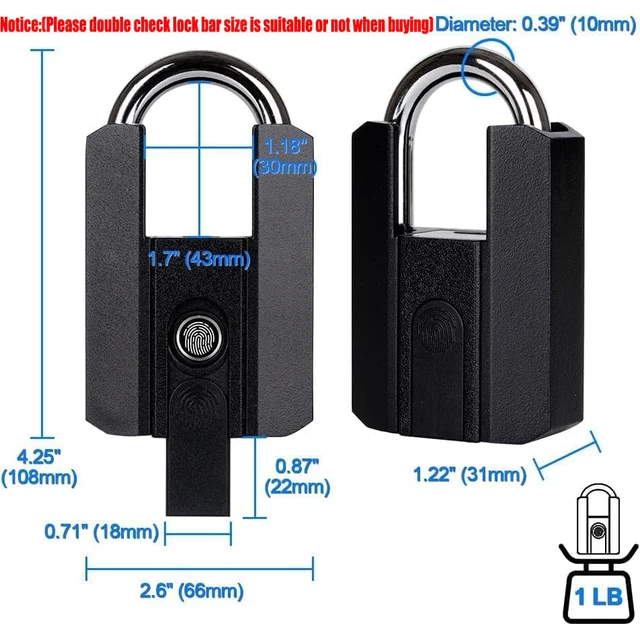 BBDHOME Smart Padlock TTlock App Control Fingerprint Keyless Waterproof IP67 Outdoor Biometric Tough Suitable Gym High Quality 6