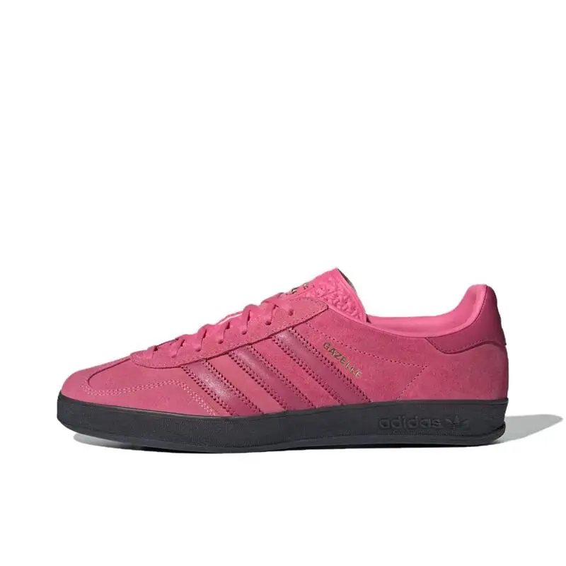 thumbnail image 1 of Zapatillas de entrenamiento ASAdidas Gazelle para mujer, cómodas, acolchadas, antideslizantes y resistentes al desgaste, de piel de ante, versátiles, color rosa., 1 of 5