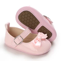 Baby Spring and Autumn Cute Bow Pink Soft Rubber Bottom Anti slip Princess Shoes 0-18 Months Newborn Casual Walking Shoes 3