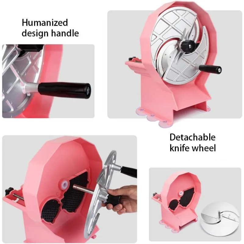 Commercial Vegetable Slicer Potato Onion Slicer 0-0.5''Thickness Adjustable Manual Fruit Cutter Cabbage Shredder