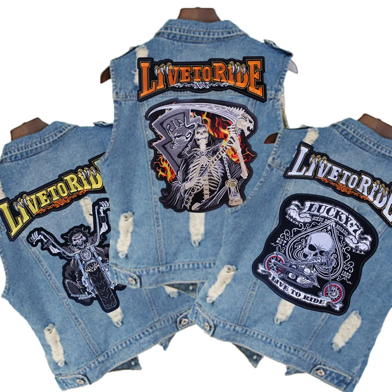 Punk Patch Jackets Iron Applique, Big Patch Clothing Biker