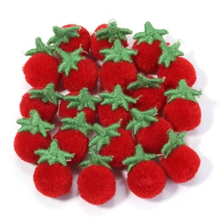 Vibrant 15mm Mixed Fluffy Pom Poms for Crafts and Home Decor (Strawberry)