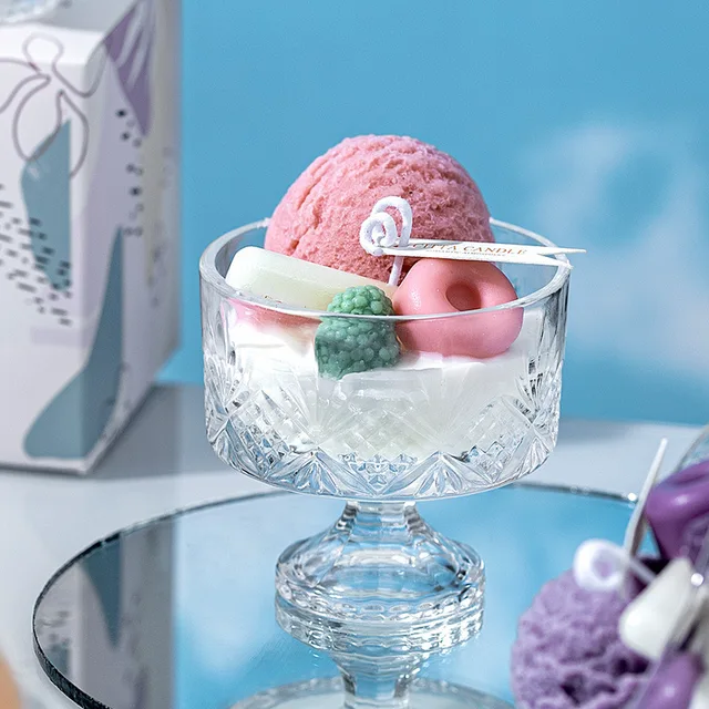 Fagylalt Alakú Illatos Gyertyák Valentin Napi Füst Nélküli Illata Aromaterápia Tisztító Levegő Otthoni Dekoráció - Image 2
