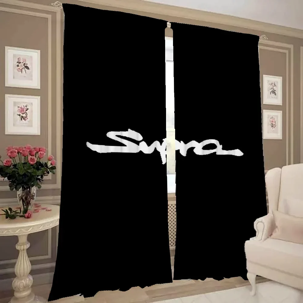 Window Kitchen Curtains for Living Room 2 Pieces Blackout Curtains Door Curtain T-toyota-a S-supra Bedroom Decoration Partition 2