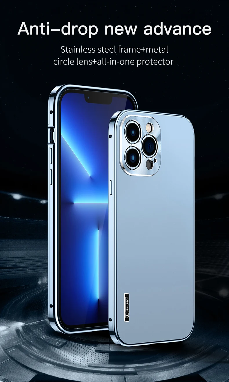 For iPhone 14 Pro Max Stainless steel Metal Magnetic Phone Case For iPhone  11 12 13 Pro Max 14 Plus Shockproof back cover Funda