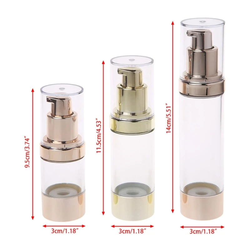 빈 화장품 에어리스 병 플라스틱 처리 펌프 여행용 병 15/30/50ML