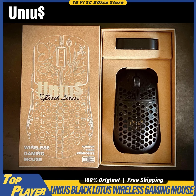 Unius Black Lotus Gaming Mouse PAW3950 E-sport Sensor Full Power