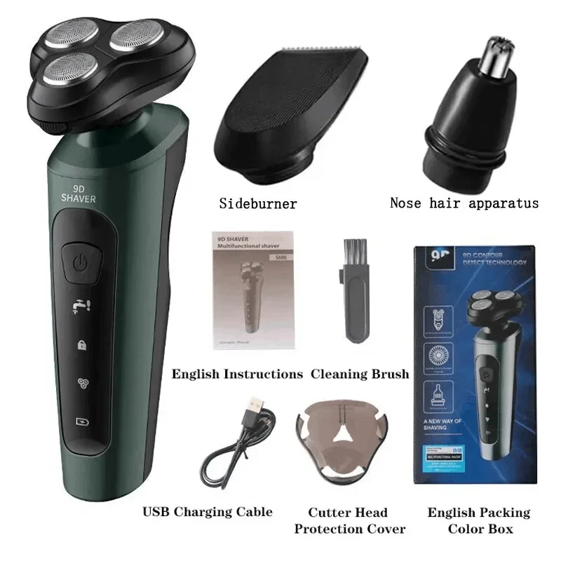 Electric shaver for Men Waterproof Wet & Dry Use Rechargeable Battery Rotary