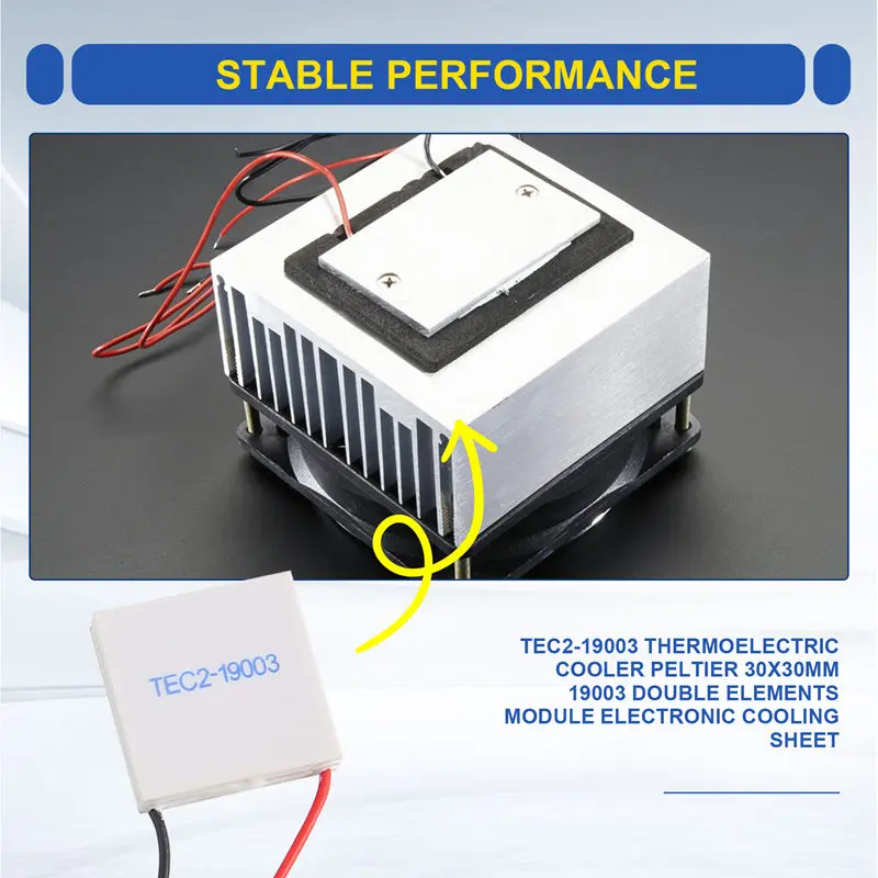 A29F-TEC2-19003 Thermoelectric Cooler Peltier 30X30mm 19003 Double Elements Module Electronic Cooling Sheet