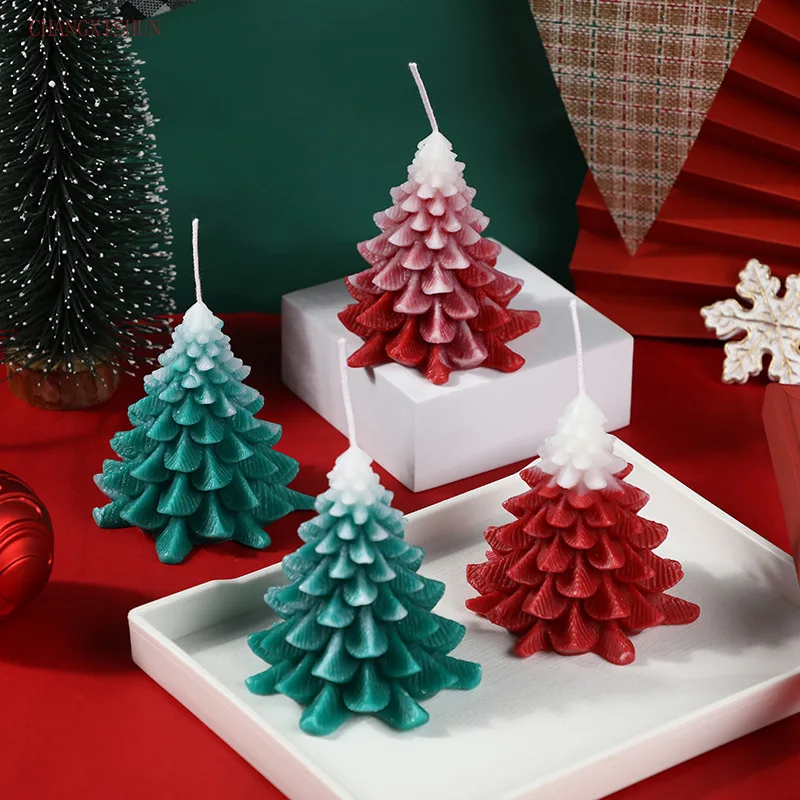 Christmas Pine Tree 3D Scented Soy Wax Candle: Creative Home Decoration - Image 3