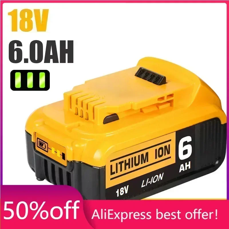 

20V 4.0Ah 5.0Ah 6.0Ah DCB200 Replacement 18V Power Tools Lithium Battery for DeWalt 20V Max DCB186 DCB206 DCB203 DCB180 DCD985B